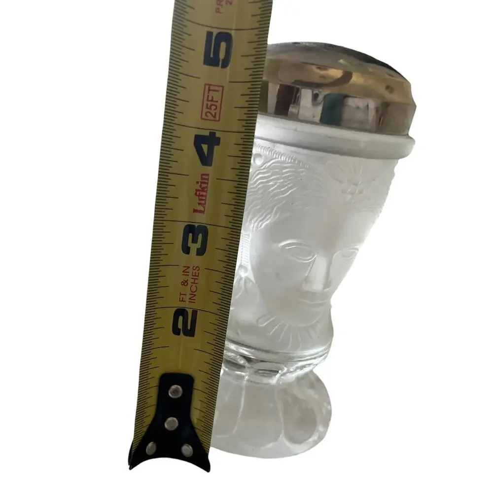 Three Faces Frosted Cheese Sugar Shaker, Clear Bottom No MMA Vintage